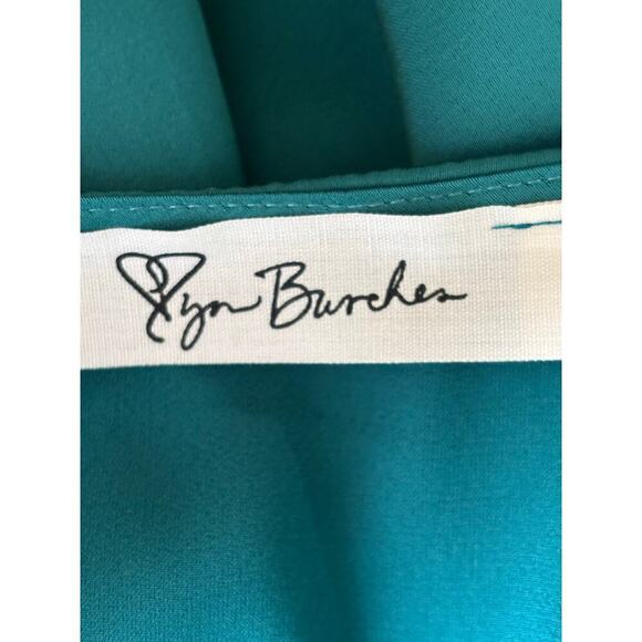 Lyn Burches teal top, large, flowy, oversized, boho luxe, minimalist elegance - Picture 5 of 6